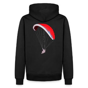 Gleitschirmfliegen Gleitschirm Fallschirmfliegen - Männer Premium Bio Hoodie - Schwarz - Hinten - Nico (187cm)