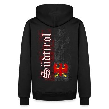 Tyrol du Sud - Sweat à capuche Premium bio Homme - noir - Dos - Nico (187cm)