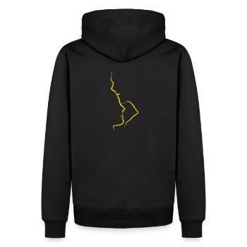 Liebespaar singleline - Männer Premium Bio Hoodie - Schwarz - Hinten - Nico (187cm)