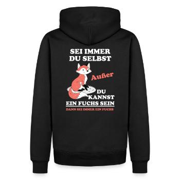 Fuchs Füchse Jungen Mädchen Fuchsfreunde Geschenk - Männer Premium Bio Hoodie - Schwarz - Hinten - Nico (187cm)