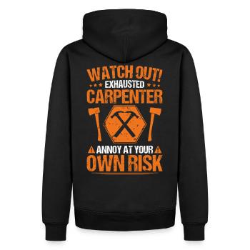 Menuisier Menuisier Menuisier Menuisier - Sweat à capuche Premium bio Homme - noir - Dos - Nico (187cm)