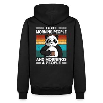 Panda Bear Je déteste les gens du matin cadeau drôle - Sweat à capuche Premium bio Homme - noir - Dos - Nico (187cm)