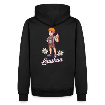 Lausbua - Männer Premium Bio Hoodie - Schwarz - Hinten - Nico (187cm)