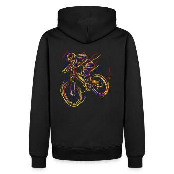 VTT - Sweat à capuche Premium bio Homme - noir - Dos - Nico (187cm)