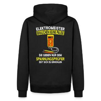 Elektromeister Elektriker Elektronik Elektroniker - Männer Premium Bio Hoodie - Schwarz - Hinten - Nico (187cm)