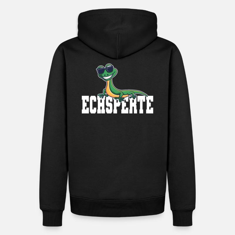 Echsperte lustiges Reptilien Geschenk - Männer Premium Bio Hoodie - Schwarz