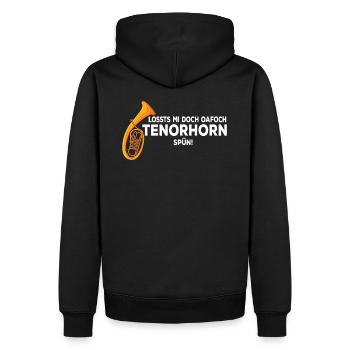 Tenorhorn lustiger Spruch Sprüche Musiker Geschenk - Männer Premium Bio Hoodie - Schwarz - Hinten - Nico (187cm)