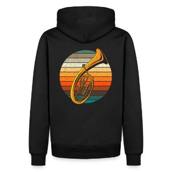 retro tenorhorn folkemusik gave - Herre Premium økologisk hoodie - sort - Bagpå - Nico (187cm)