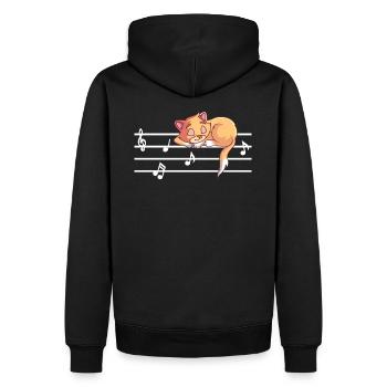 Chat musique musicien gueule de bois amoureux des chats - Sweat à capuche Premium bio Homme - noir - Dos - Nico (187cm)