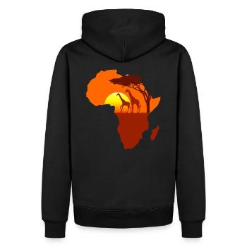 Afrique girafe girafes voyage cadeau de vacances - Sweat à capuche Premium bio Homme - noir - Dos - Nico (187cm)