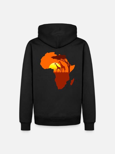 Afrika Giraffe Giraffen Reisen Urlaub Geschenk - Männer Premium Bio Hoodie - Schwarz
