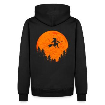 Halloween sorcière sur balai de sorcière - Sweat à capuche Premium bio Homme - noir - Dos - Nico (187cm)