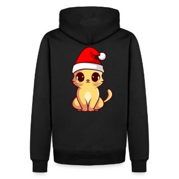 Noël chat chats noël mignon chat - Sweat à capuche Premium bio Homme - noir - Dos - Nico (187cm)