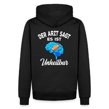American Football Footballer Rugbyteam Outfit - Männer Premium Bio Hoodie - Schwarz - Hinten - Nico (187cm)