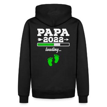 Best Papa 2022 Laden Papa Ankündigung Stolzer Opa - Männer Premium Bio Hoodie - Schwarz - Hinten - Nico (187cm)