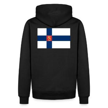 State Flag of Finland - Men’s Premium Organic Hoodie - black - Back - Nico (187cm)
