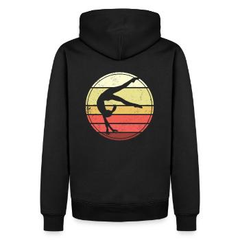 Gymnaste amateur de gymnastique acrobatique vintage - Sweat à capuche Premium bio Homme - noir - Dos - Nico (187cm)