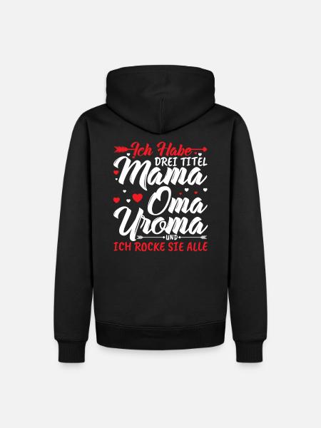 Urgroßmutter Uroma Geschenkidee - Männer Premium Bio Hoodie - Schwarz