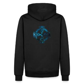 Keltisches Symbol - Männer Premium Bio Hoodie - Schwarz - Hinten - Nico (187cm)