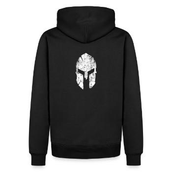 Casque sparte - Sweat à capuche Premium bio Homme - noir - Dos - Nico (187cm)