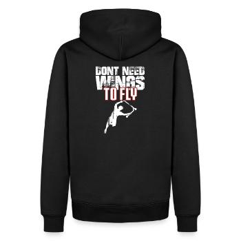 Roller - keine Flügel zum Fliegen - Männer Premium Bio Hoodie - Schwarz - Hinten - Nico (187cm)