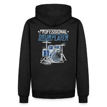 Schlagzeug Schlagzeuger Drumsticks Drummer Dum - Männer Premium Bio Hoodie - Schwarz - Hinten - Nico (187cm)