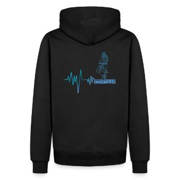 Stuntman - Moto stunt heartbeat - Men’s Premium Organic Hoodie - black - Back - Nico (187cm)