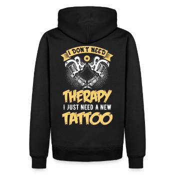 Tattoo Tätowiert - Männer Premium Bio Hoodie - Schwarz - Hinten - Nico (187cm)