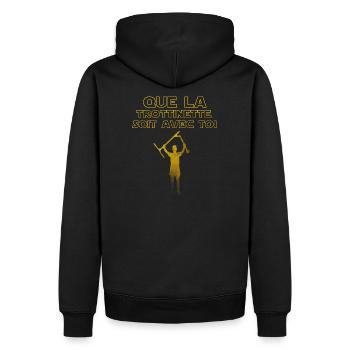 Que la trottinette soit avec toi - Sweat à capuche Premium bio Homme - noir - Dos - Nico (187cm)