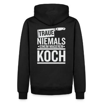 Kochkunst - Männer Premium Bio Hoodie - Schwarz - Hinten - Nico (187cm)