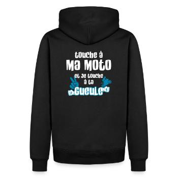 Touche pas ma moto - Sweat à capuche Premium bio Homme - noir - Dos - Nico (187cm)