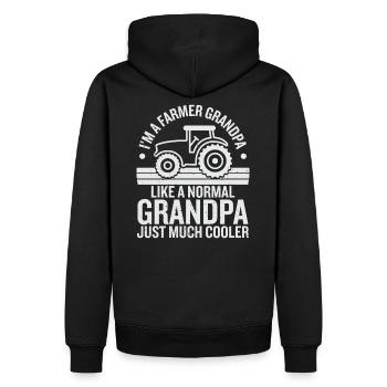 Agriculteur agriculture grand-père machine agricole - Sweat à capuche Premium bio Homme - noir - Dos - Nico (187cm)