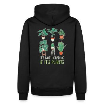 Il n’est pas de thésauriser quand ce sont des plantes - Sweat à capuche Premium bio Homme - noir - Dos - Nico (187cm)