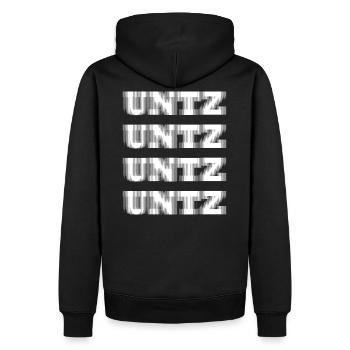TECHNO - RAVE -RAVER - FUNKY - UNTZ - DANCE - BEAT - Männer Premium Bio Hoodie - Schwarz - Hinten - Nico (187cm)