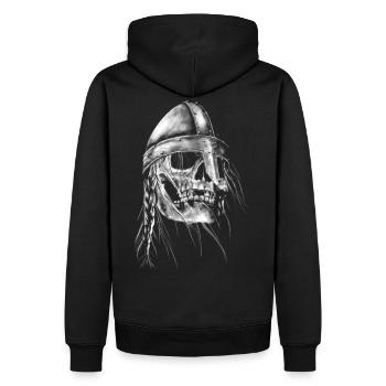Viking Skull - Männer Premium Bio Hoodie - Schwarz - Hinten - Nico (187cm)