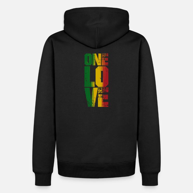 One love - Männer Premium Bio Hoodie - Schwarz
