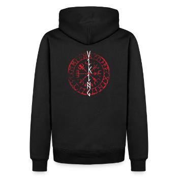 Viking vegvisir - Men’s Premium Organic Hoodie - black - Back - Nico (187cm)