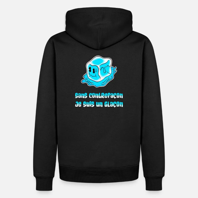 Ohne Fälschung bin ich ein Eiswürfel. - Männer Premium Bio Hoodie - Schwarz