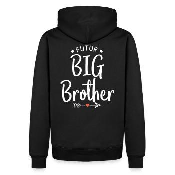 future big brother geschenk geburt großer Bruder - Männer Premium Bio Hoodie - Schwarz - Hinten - Nico (187cm)