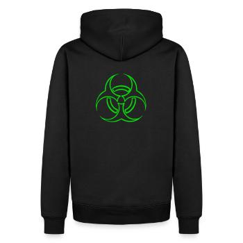 Radioactif - Radioactive - Men’s Premium Organic Hoodie - black - Back - Nico (187cm)