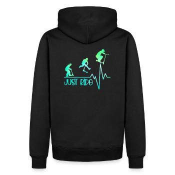 Just ride Roller freestyle heartbeat - Männer Premium Bio Hoodie - Schwarz - Hinten - Nico (187cm)