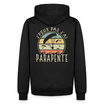 J'peux pas j'ai parapente sport parapentiste - Sweat à capuche Premium bio Homme - noir - Dos - Nico (187cm)