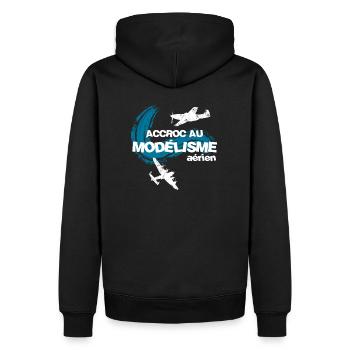 Accroc au modélisme aérien - Sweat à capuche Premium bio Homme - noir - Dos - Nico (187cm)