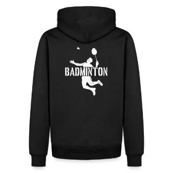 Badminton - Männer Premium Bio Hoodie - Schwarz - Hinten - Nico (187cm)