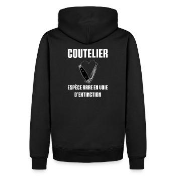 Coutelier - Sweat à capuche Premium bio Homme - noir - Dos - Nico (187cm)