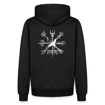 Vegvisir corbeau - Sweat à capuche Premium bio Homme - noir - Dos - Nico (187cm)