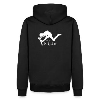 Just ride - Freestyle-Trottinette - Männer Premium Bio Hoodie - Schwarz - Hinten - Nico (187cm)