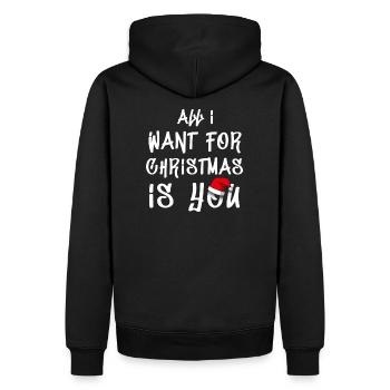 All i want for Christmas is you - Sweat à capuche Premium bio Homme - noir - Dos - Nico (187cm)