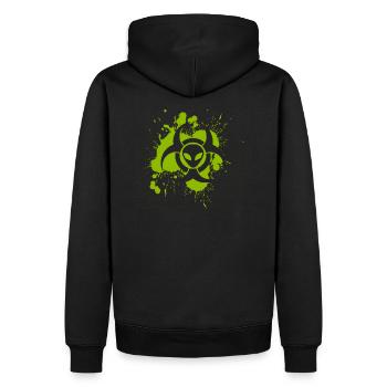 Radioactive UFO INK - Men’s Premium Organic Hoodie - black - Back - Nico (187cm)