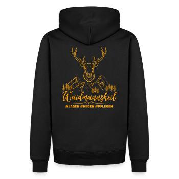 Jäger T-Shirt-Waidmannsheil-Jagen Hegen Pflegen - Männer Premium Bio Hoodie - Schwarz - Hinten - Nico (187cm)